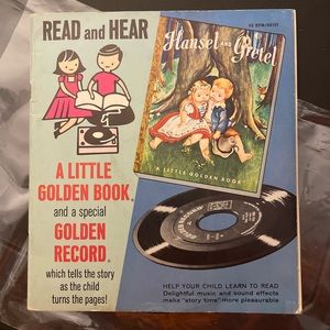 Vintage 1954 copy of Hansel and Gretel lil golden book & record